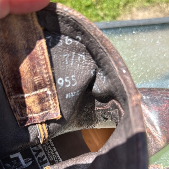 Frye Brown Leather Studded Boots size 7 - Picture 3 of 8